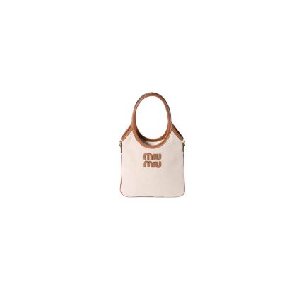 MIUMIU MINI IVY canvas and leather bag(HIGH-END GRADE)