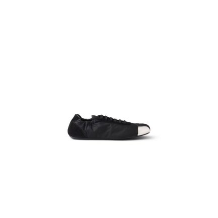 PRADA Collapse Re-Nylon and suede sneakers with metal toecap