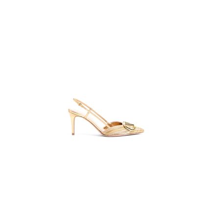 VALENTINO VLOGO SIGNATURE metallic slingback high heels (heel height 8 cm)