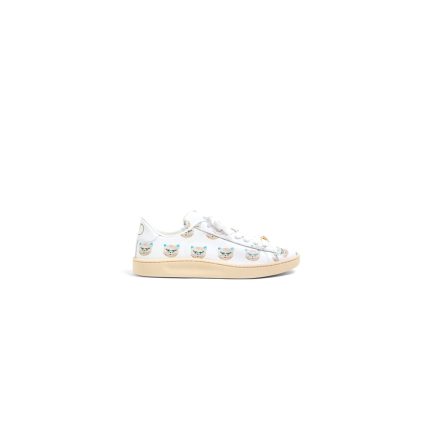 VALENTINO ROYCO Women's 'LE CHAT DE LA MAISON' Patterned Soft Calfskin Sneakers